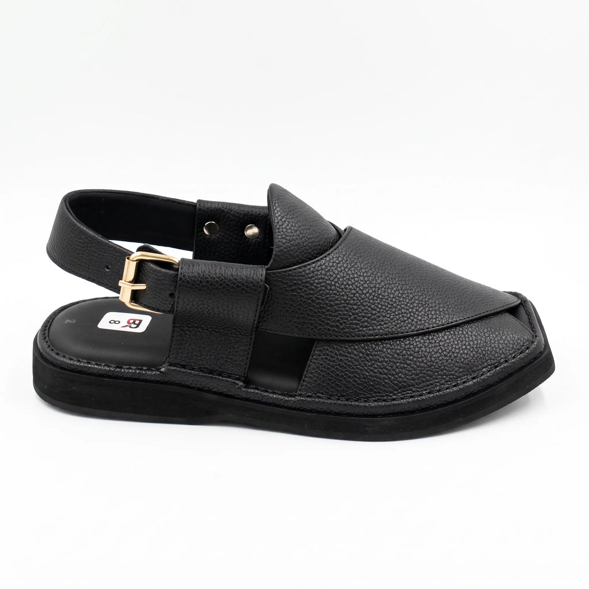 Half Kaptan Dotted Leather Chappal