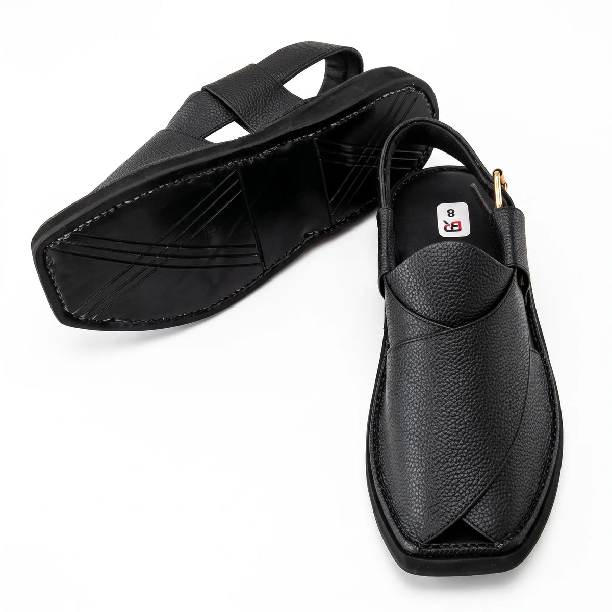 Half Kaptan Dotted Leather Chappal