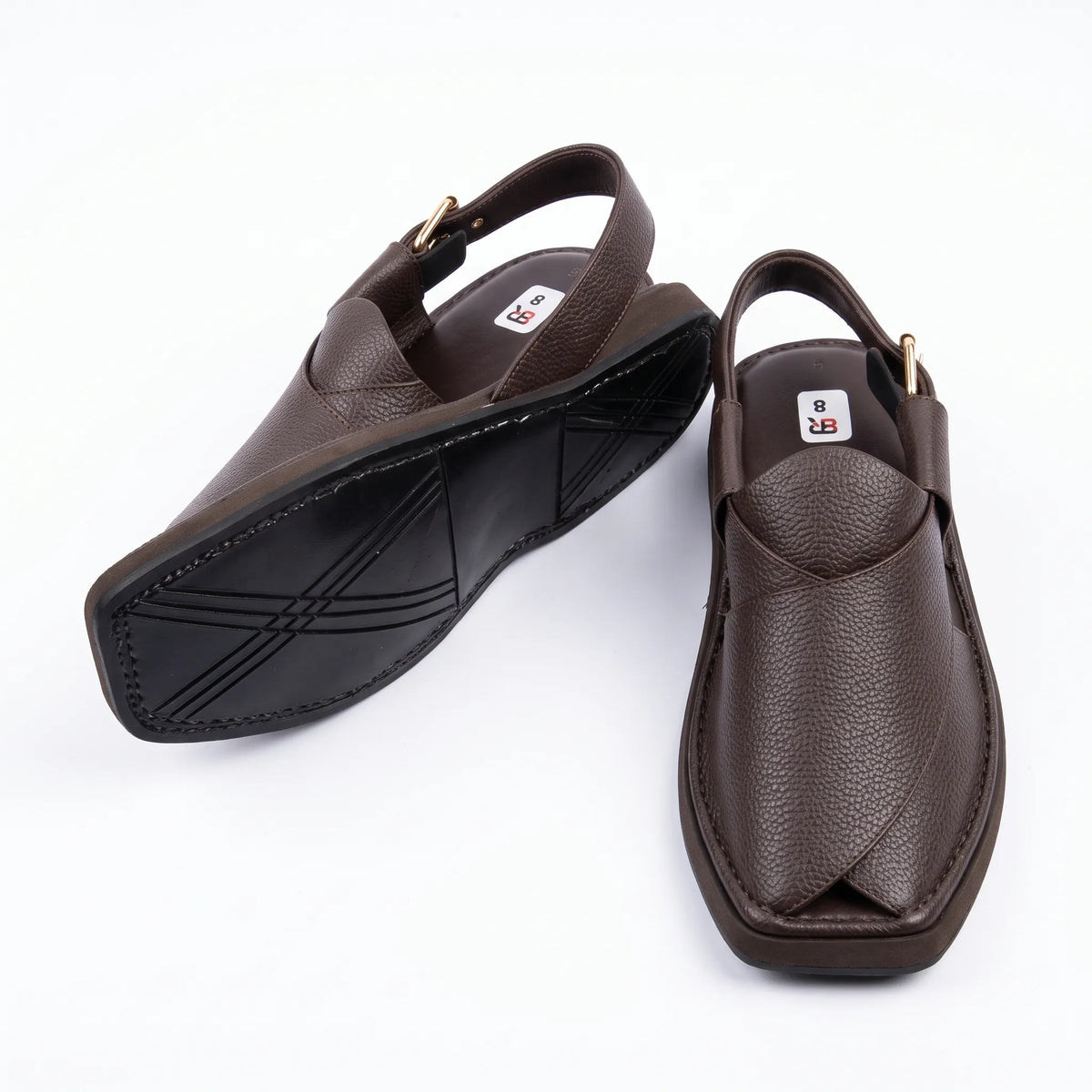 Half Kaptan Dotted Leather Chappal